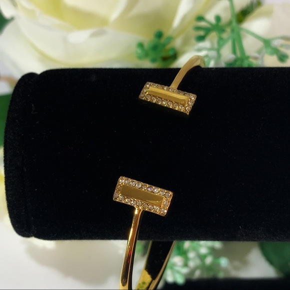 Kate Spade Open Cuff Goldtone Rhinestone Bangle - Picture 2 of 6